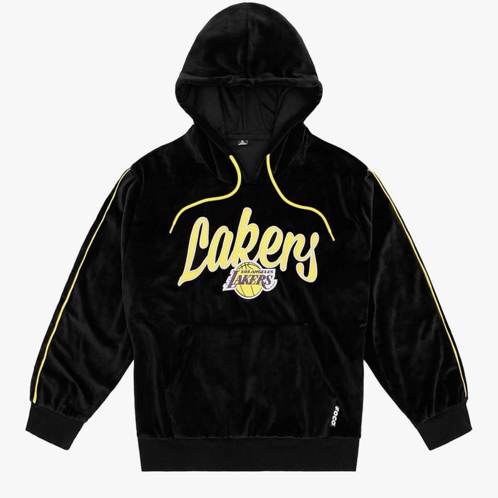 FOCO NBA womens Nba Team Logo Fashion Velour Hooded Sweatshirt Lakers L NWT